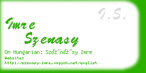 imre szenasy business card